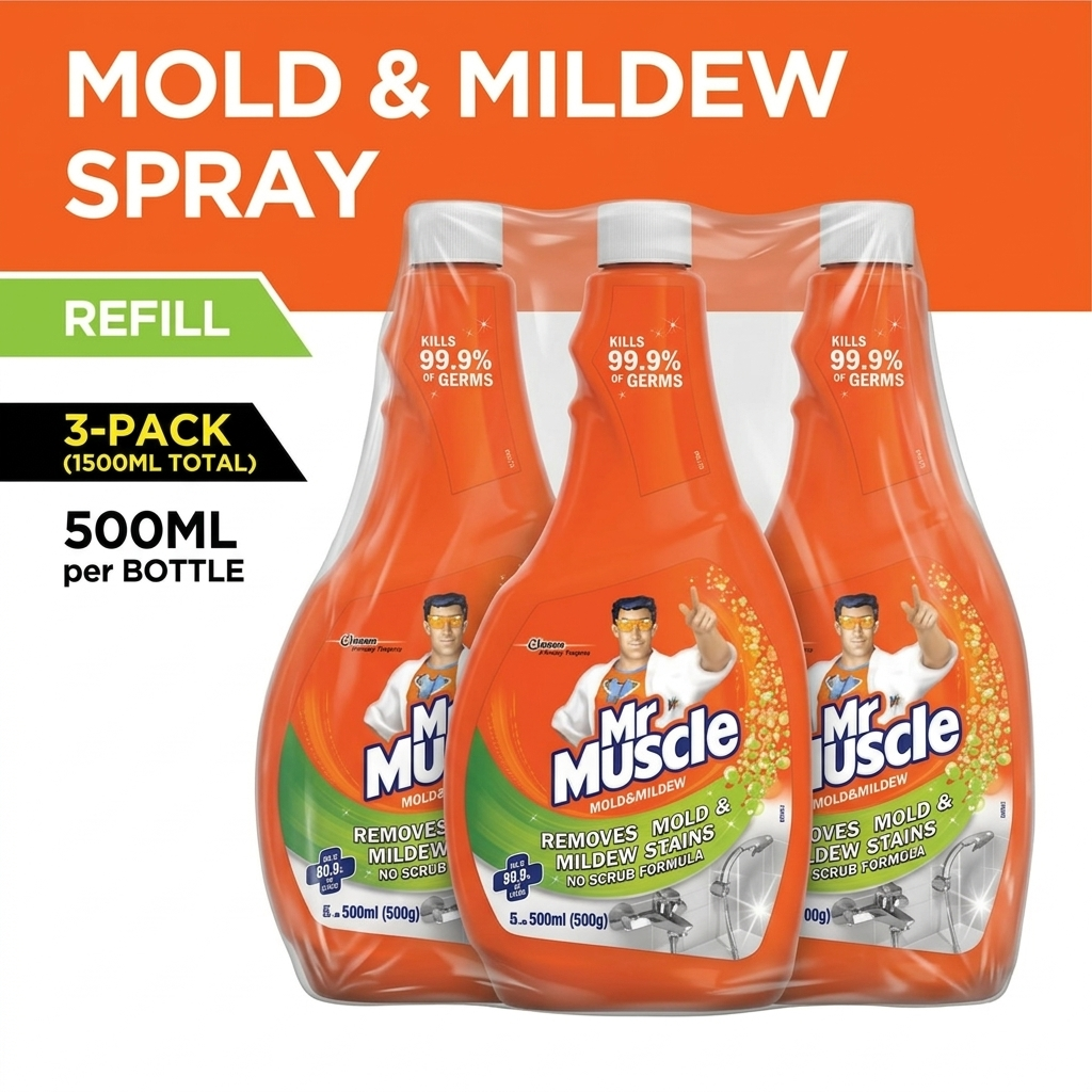 Mr. Muscle Mold and Mildew Refill 500ml - (Pack of 3)