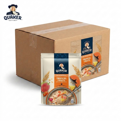 1 CASE - QUAKER Instant Oatmeal Tropical Fruits with real fruit pieces (350g x 12)