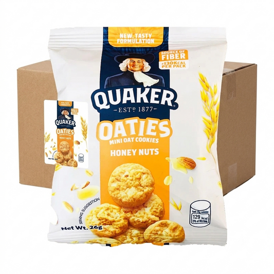 1 CASE - Quaker Oaties Mini Oats Cookie Honey Nuts 28g x 40