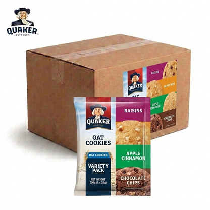 1 CASE - QUAKER Oats Cookies Variety Pack 7+1 Sachets (200g x 24packs)