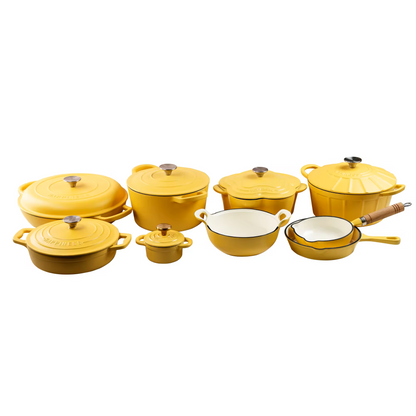Happiness YELLOW ENAMELED CAST IRON KITCHENWARE - 7 PCS SET