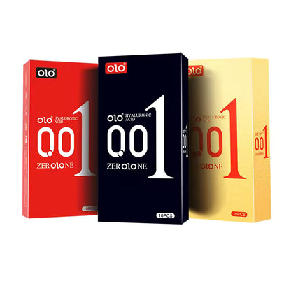 OLO ULTRATHIN 0.01 CONDOMS (10PCS) - square packaging