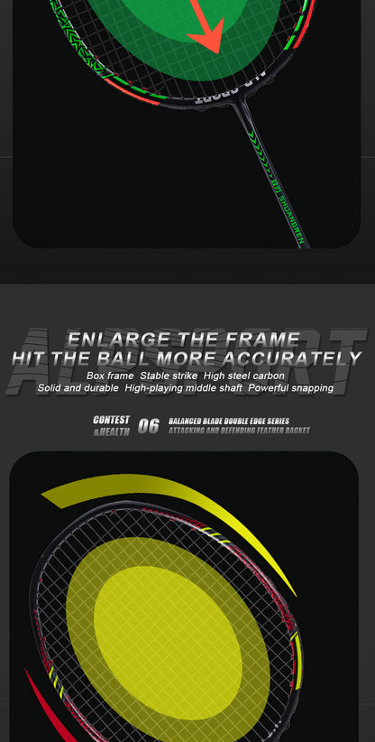 ALP SPORT 1pc SR - ALP SR Double-Edged 100% Full Carbon Fiber Badminton Racket 9U G5 24-35lbs
