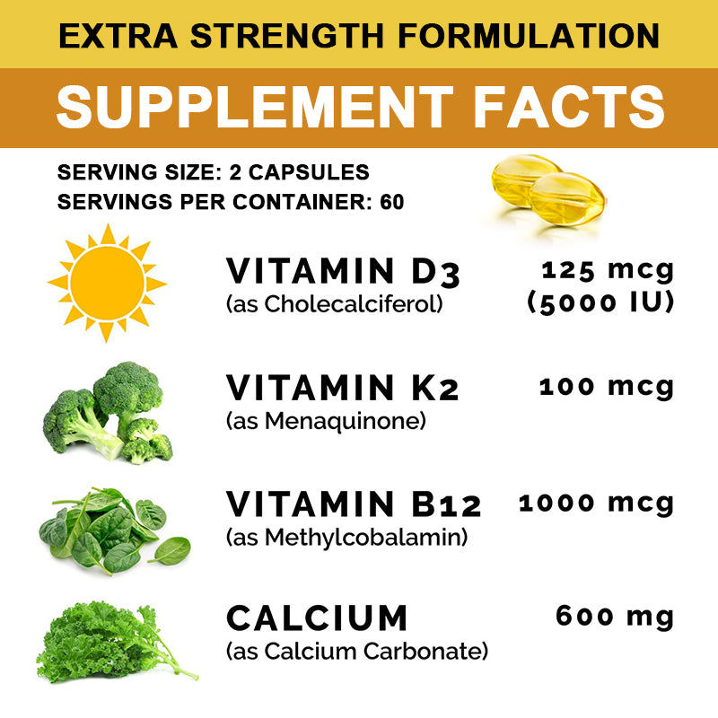Beworths CALCIUM 600MG WITH D3, K2, B12 - 30 pcs