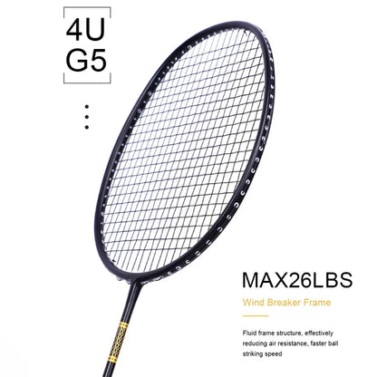 ALP SPORT 1pc - ALP ZJ 4U 100% Carbon Fiber Super Light 28Lbs Professional Badminton Racket