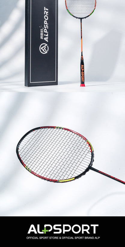 ALP SPORT 1pc SR - ALP SR Double-Edged 100% Full Carbon Fiber Badminton Racket 9U G5 24-35lbs