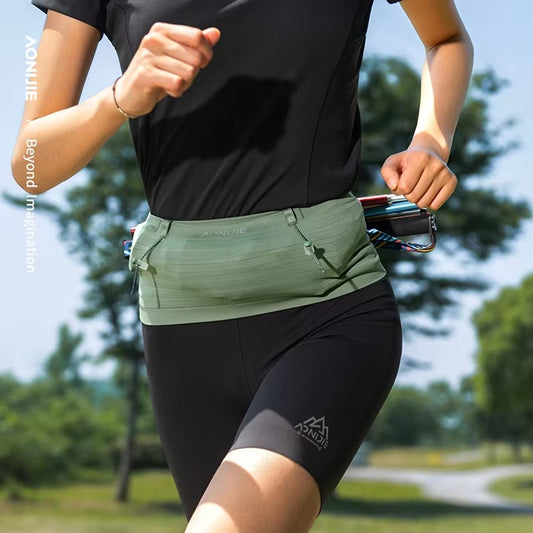 Aonijie Sports Waist bag with Bib Number Holder W8116- GREEN