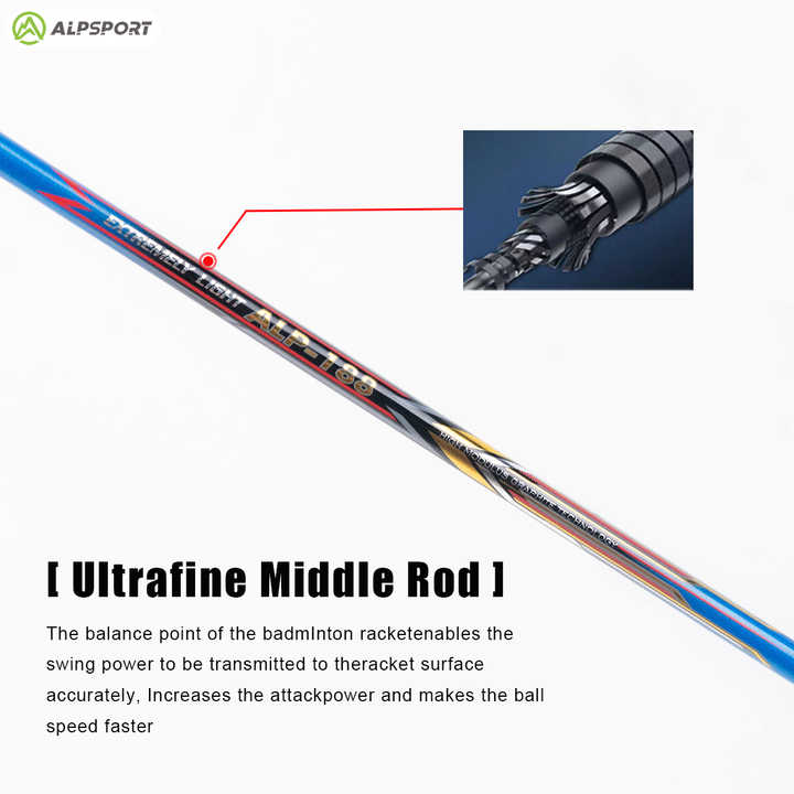 ALP SPORT 1pc AIR - ALP AIR Carbon Fiber Badminton Racket 10U G5 Superlight 52g 28-35lbs