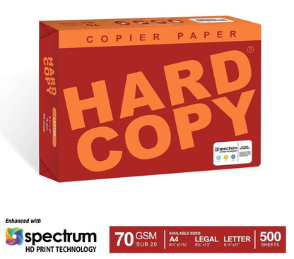 1 BOX - Hard Copy Copier Paper SUB 20 70gsm - 5 REAMS
