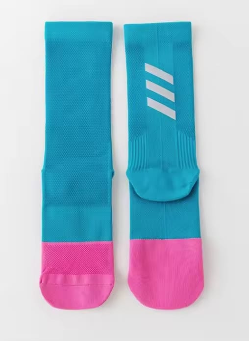 Reflective Breathable SPORTS SOCKS for Cycling Running Non-Slip Mid-Tube Socks