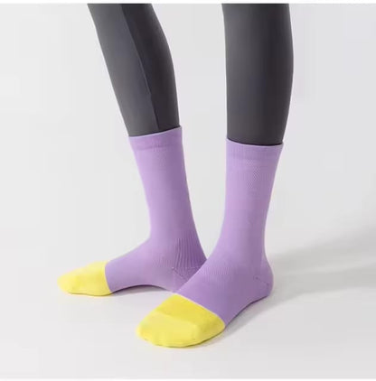 Reflective Breathable SPORTS SOCKS for Cycling Running Non-Slip Mid-Tube Socks