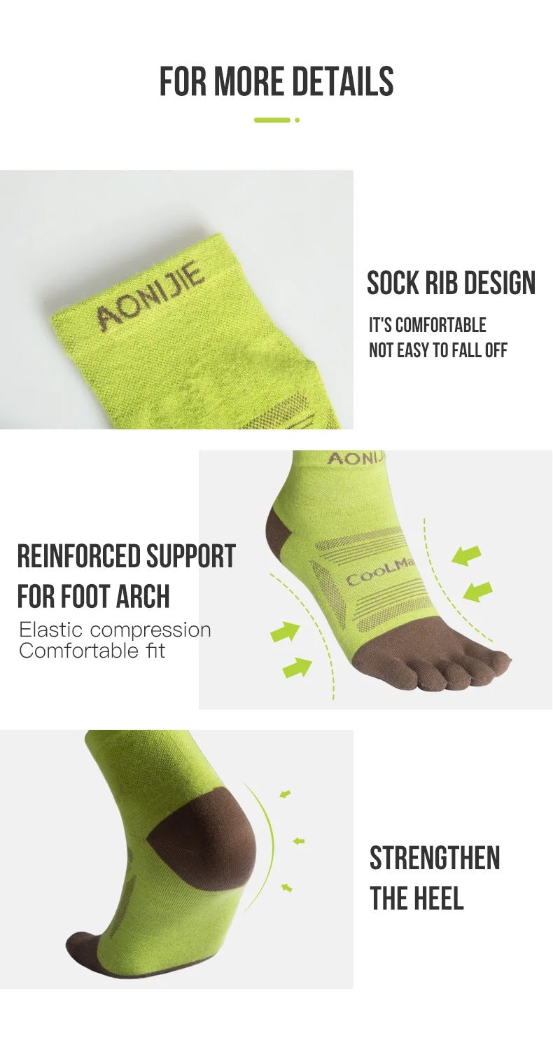 Aonijie SPORTS FIVE FINGER SOCKS Set of 3 PAIRS Model no. E4838