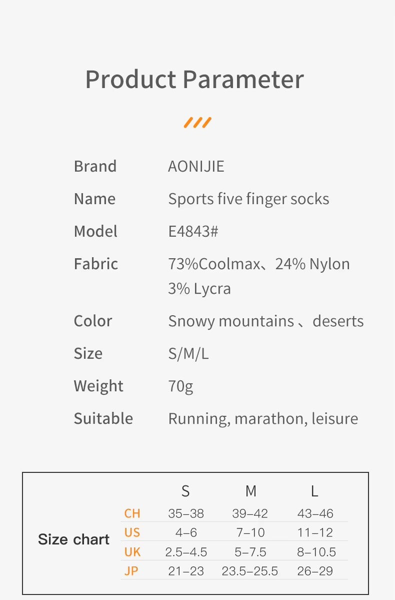 Aonijie Calf Toe Socks Model no. E4843 - DESSERT