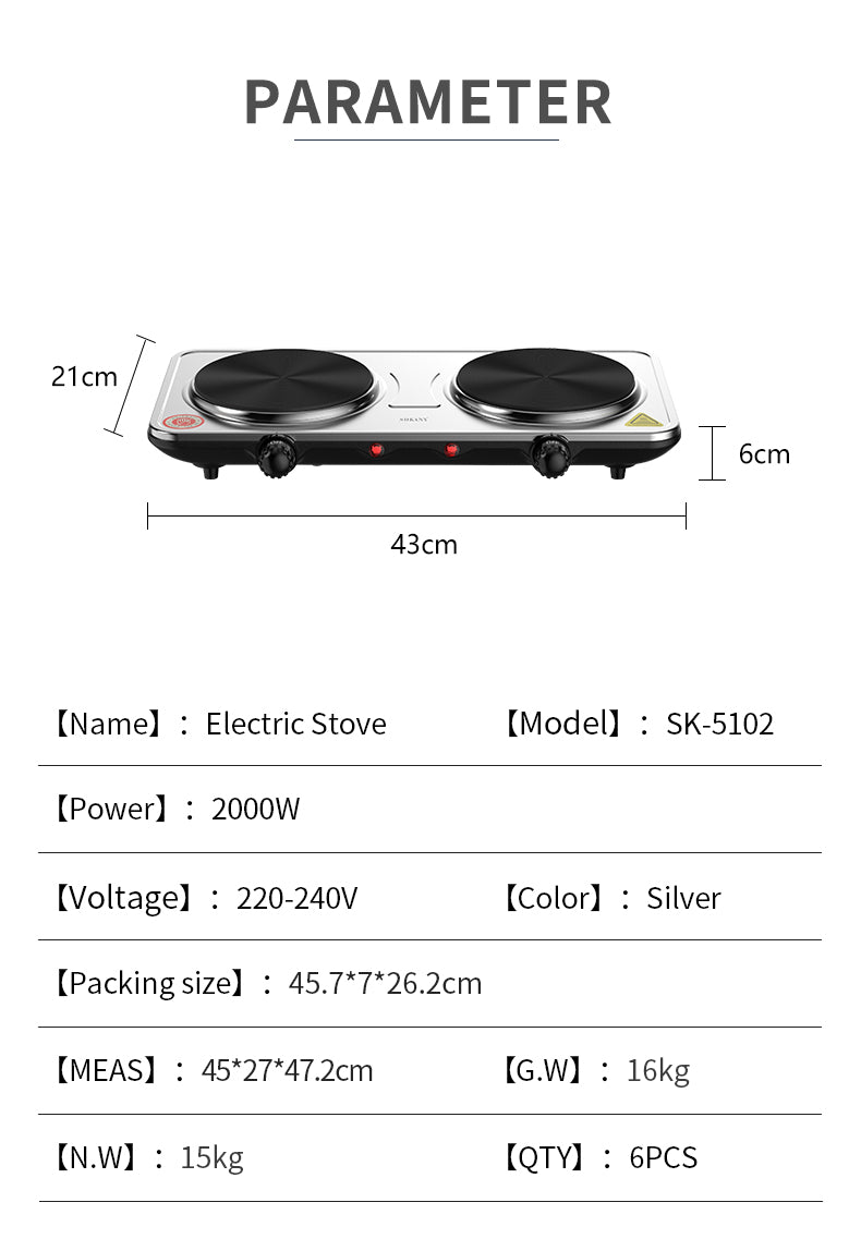 Sokany Double Heating Induction Cooker 2000W