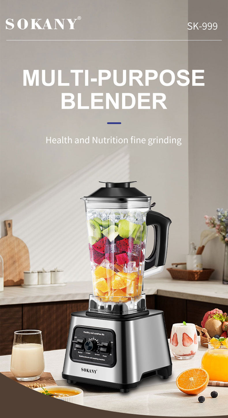 Sokany 2.5L Capacity 9 Speed Adjustable Portable Blender 6000W