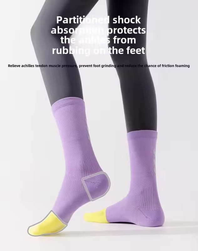 Reflective Breathable SPORTS SOCKS for Cycling Running Non-Slip Mid-Tube Socks