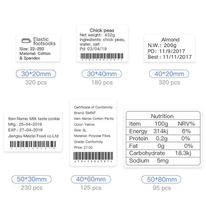 Niimbot B21/B1/B3S Thermal Label Sticker Paper Printable White 20-50mm Width
