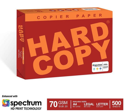 1 BOX - Hard Copy Copier Paper SUB 20 70gsm - 5 REAMS