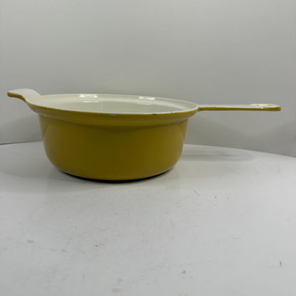 Happiness YELLOW ENAMELED CAST IRON SAUTE/SAUCE PAN - 37 x 19 x 9cm / 3.1kg