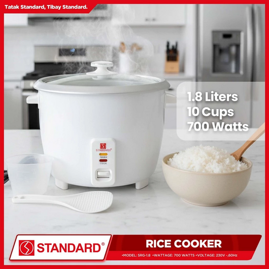 STANDARD RICE COOKER 700W - 1.8 Liters Capacity Up to 10 Cups