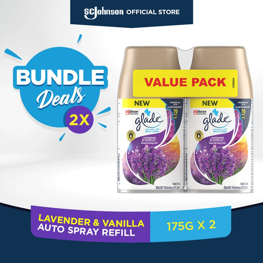 Glade Automatic Spray Refill Air Freshener - Lavender & Vanilla Twin Pack (175g x 2)