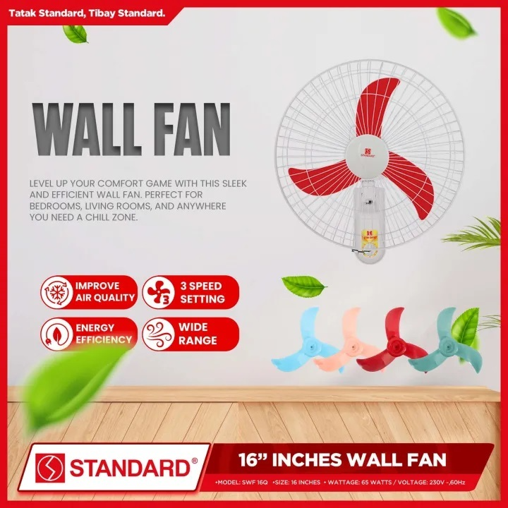 STANDARD ELECTRIC FAN 16" Wall Fan Plastic Blade