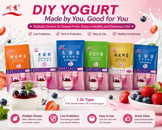 1 BOX - DIY YOGURT STARTER CULTURE BIFIDOBACTERIUM with 5-10 STRAINS - (10 pcs x 1g Sachets)