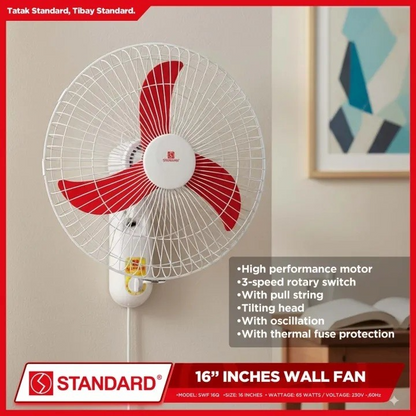 STANDARD ELECTRIC FAN 16" Wall Fan Plastic Blade