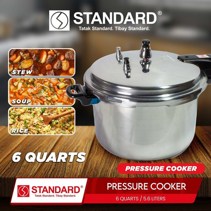 STANDARD PRESSURE COOKER 6 Quarts 5.6L