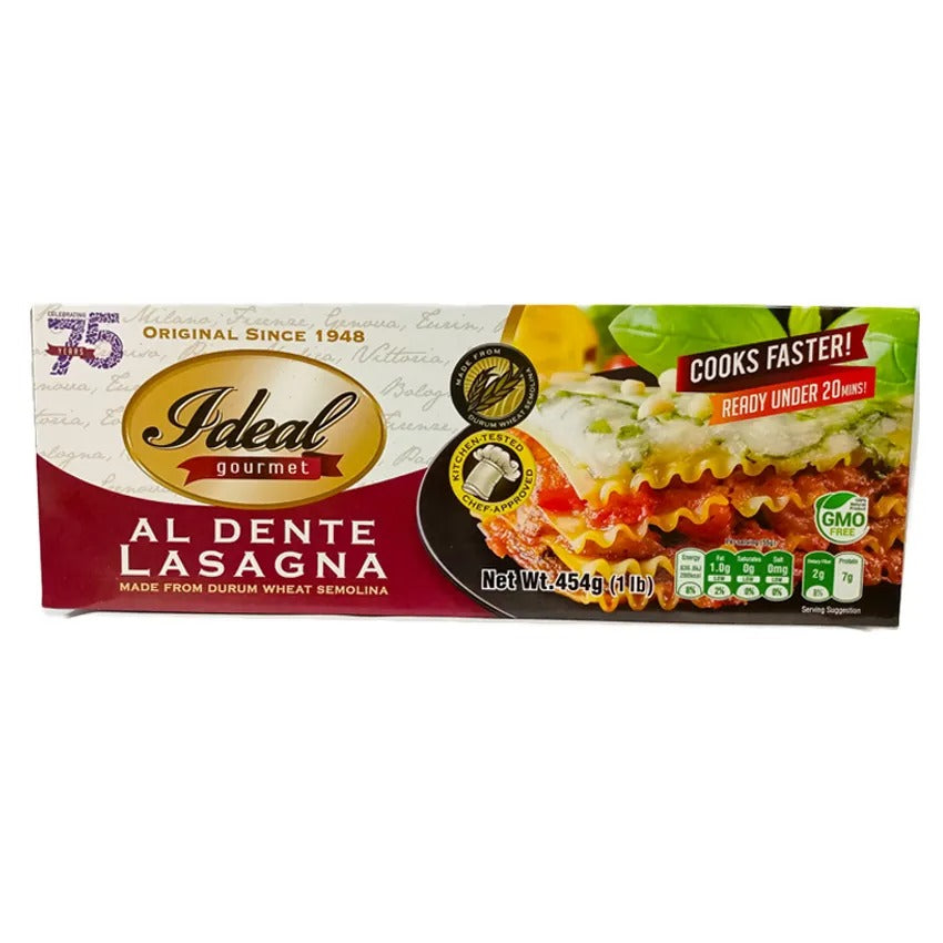 1 CASE - Ideal gourmet Pasta - AL DENTE LASAGNA 454g (12pcs)