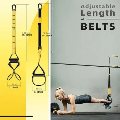 TOPKO Suspension Trainer Straps Adjustable Resistance Bands - Yellow & Black