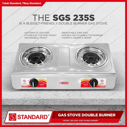 STANDARD GAS STOVE DOUBLE BURNER LPG - (BURNER ONLY)