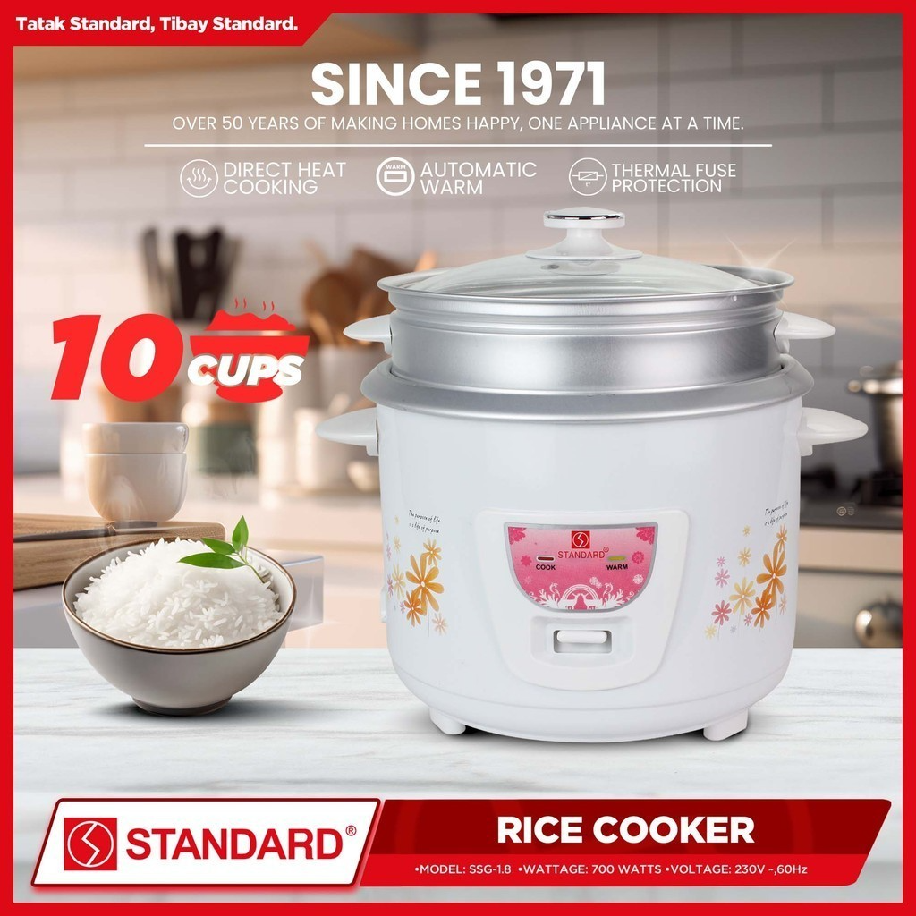 STANDARD RICE COOKER 700W 1.8 Liters with Steamer