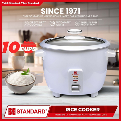 STANDARD RICE COOKER 700W - 1.8 Liters Capacity Up to 10 Cups