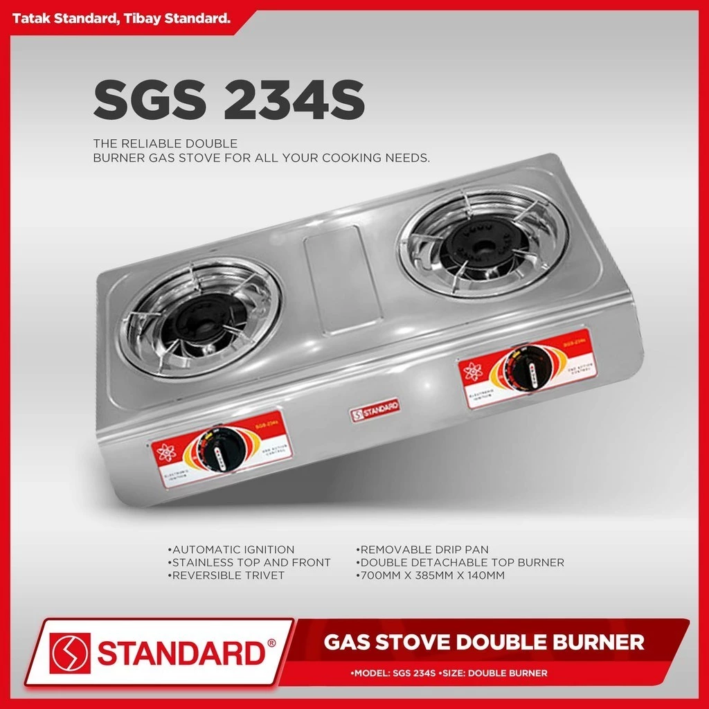 STANDARD GAS STOVE DOUBLE BURNER LPG - (BURNER ONLY)