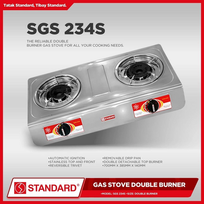 STANDARD GAS STOVE DOUBLE BURNER LPG - (BURNER ONLY)