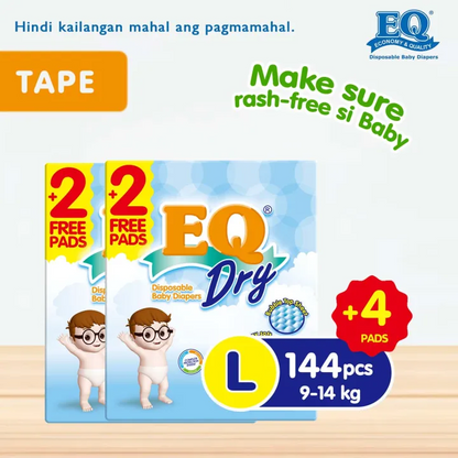 EQ Dry Mega Pack LARGE (9-14 kg) - 72 pcs