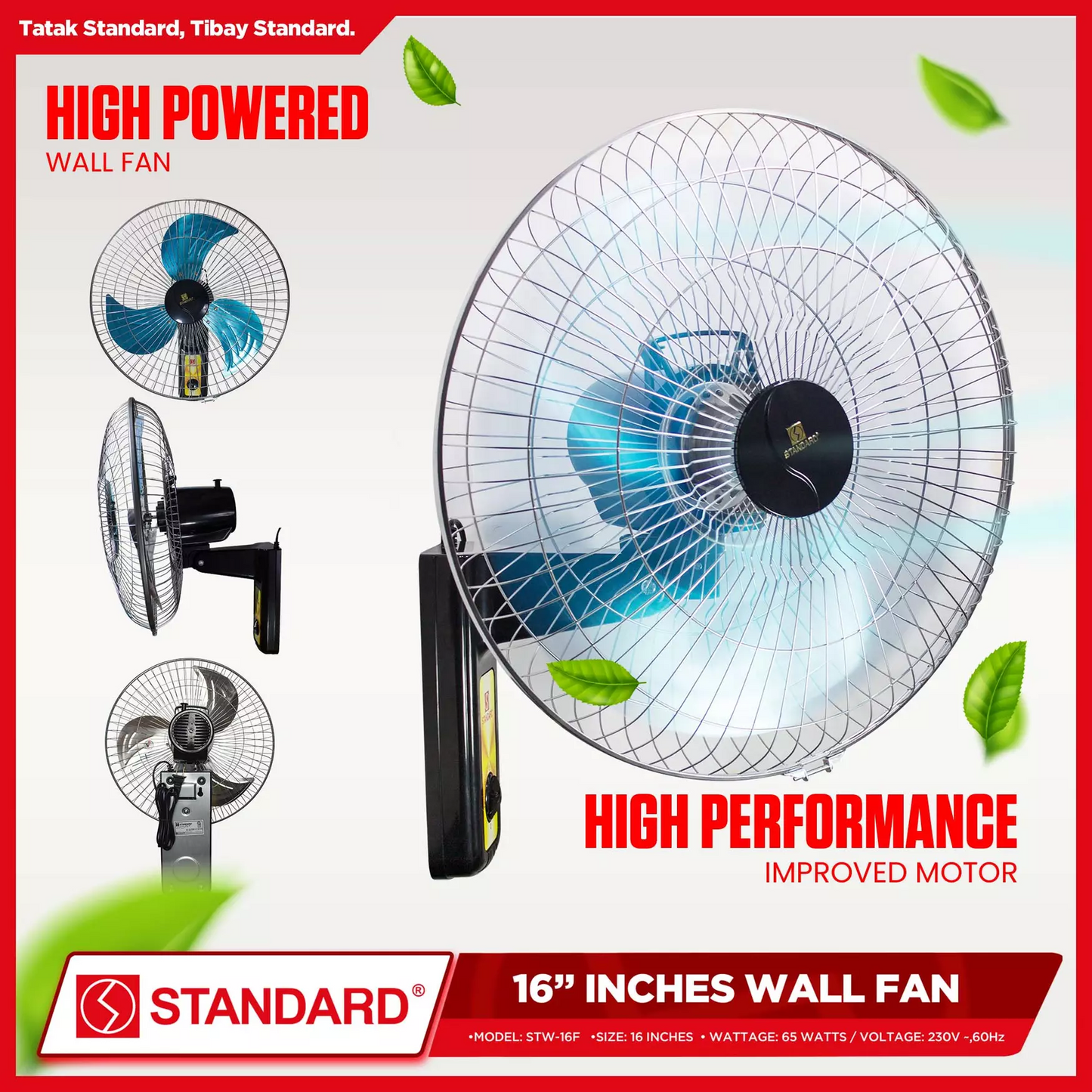 STANDARD ELECTRIC FAN 16" - Wall Fan  Metal Blade