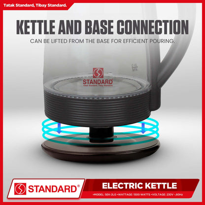 STANDARD - ELECTRIC KETTLE 2L 1500W - GLASS