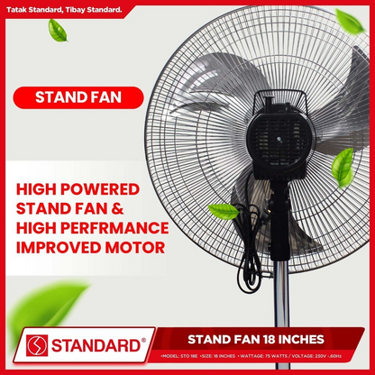 STANDARD STAND FAN 18" - Metal Fan Blade