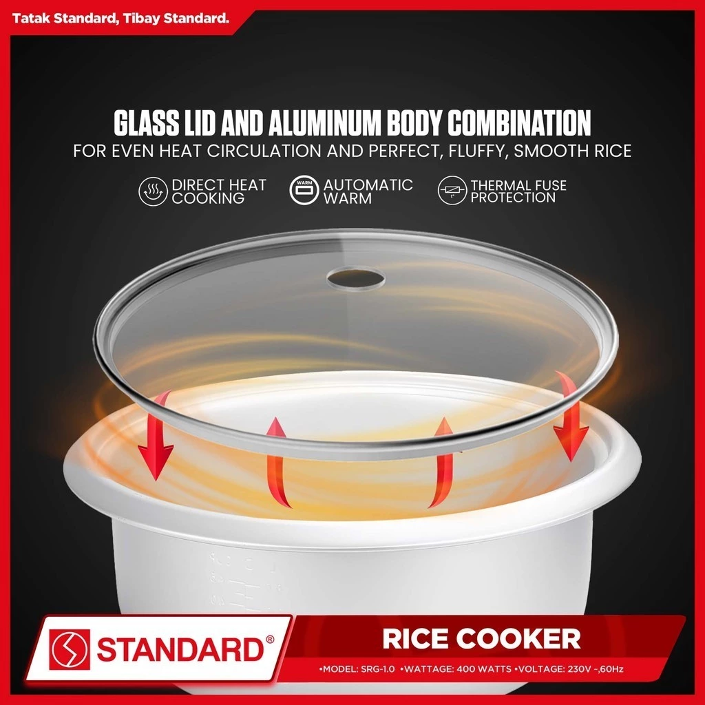 STANDARD RICE COOKER 400W - 1L / 5 Cups Rice