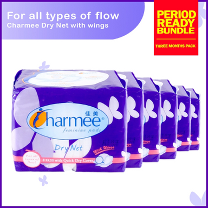 1 CASE - Charmee Sanitary Napkin Dry Net Heavy Flow with wings (8's x 36 packs)