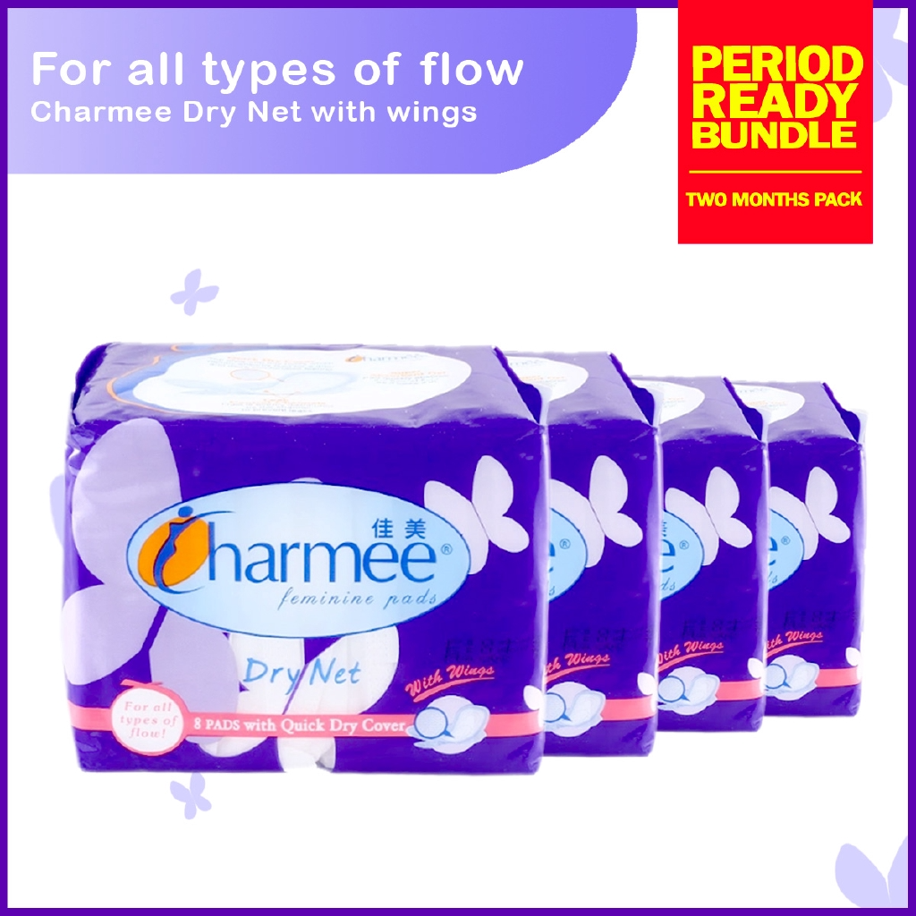1 CASE - Charmee Sanitary Napkin Dry Net Heavy Flow with wings (8's x 36 packs)