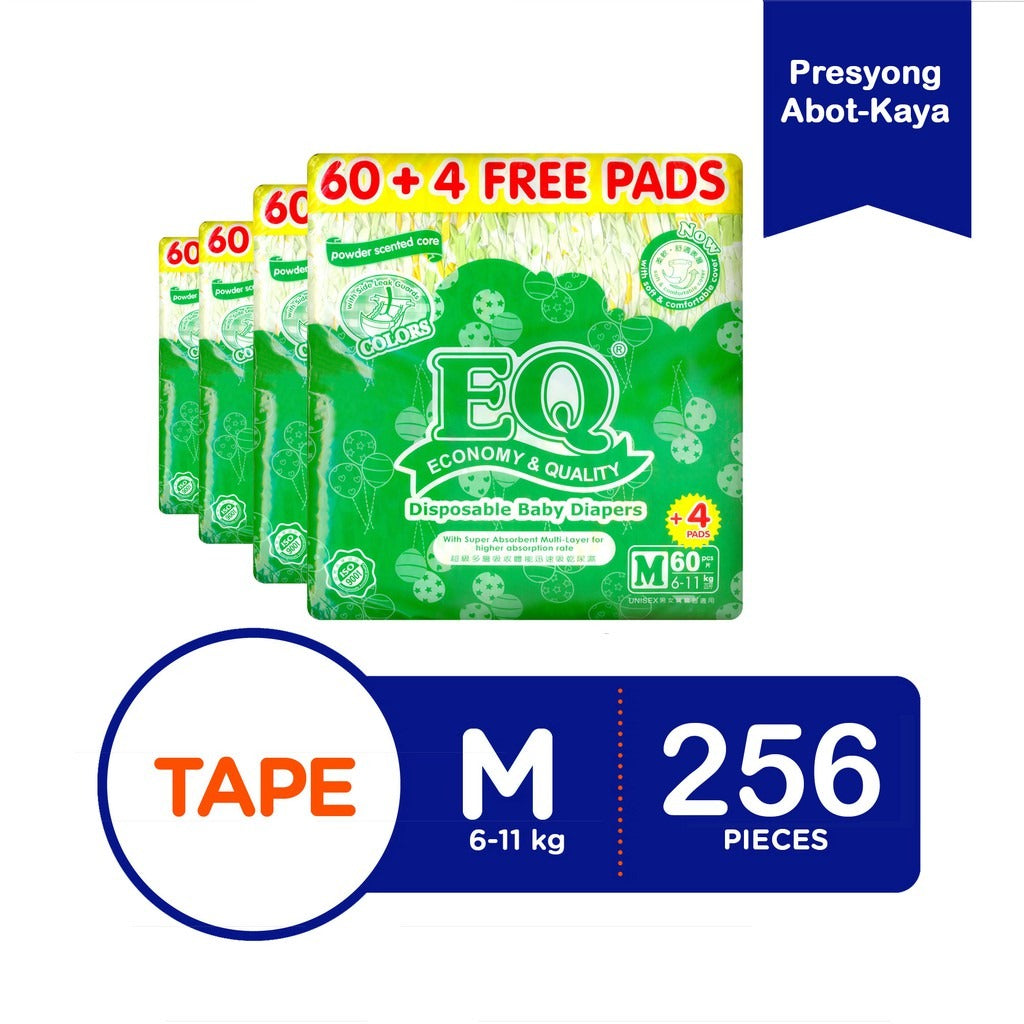 EQ Colors Jumbo Pack Medium 64's - Tape Baby Diapers