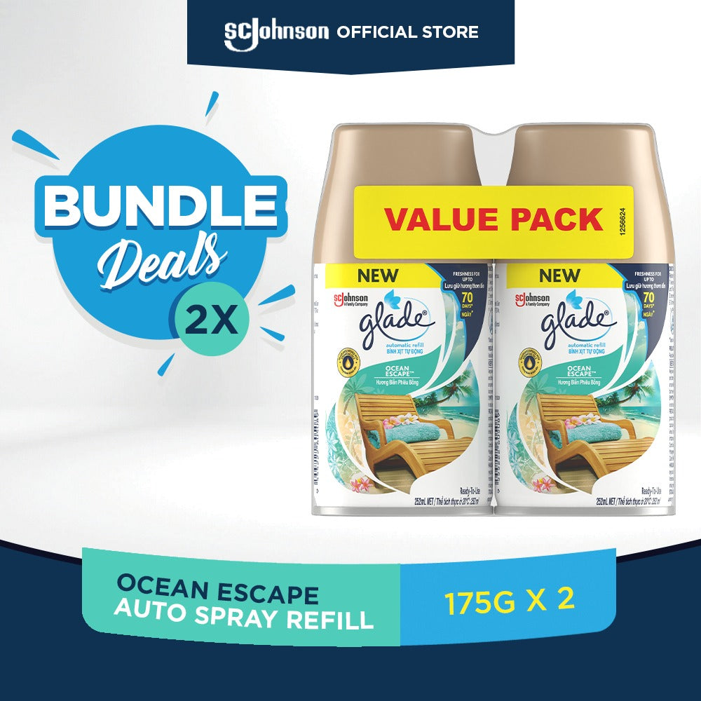 Glade Automatic Spray Refill Air Freshener - Ocean Escape Twin  Pack (175g x 2)