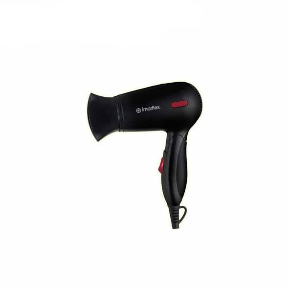 IMARFLEX HD-1300 - Portable Hair Dryer - FOLDABLE HANDLE (BLACK)