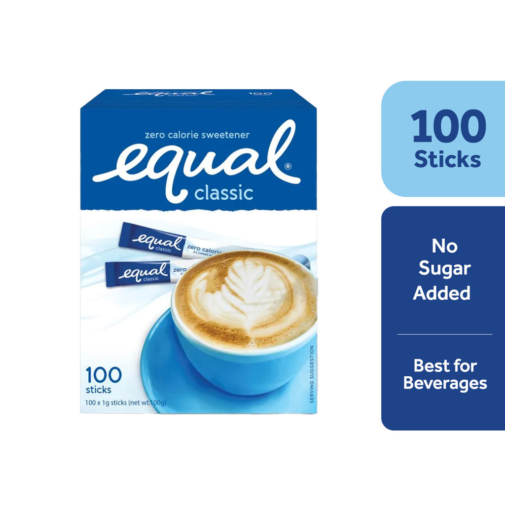 EQUAL Classic Zero Calorie Sweetener (100 Sticks per box) Sugar Substitute, Diabetic Friendly - BUNDLE OF 3