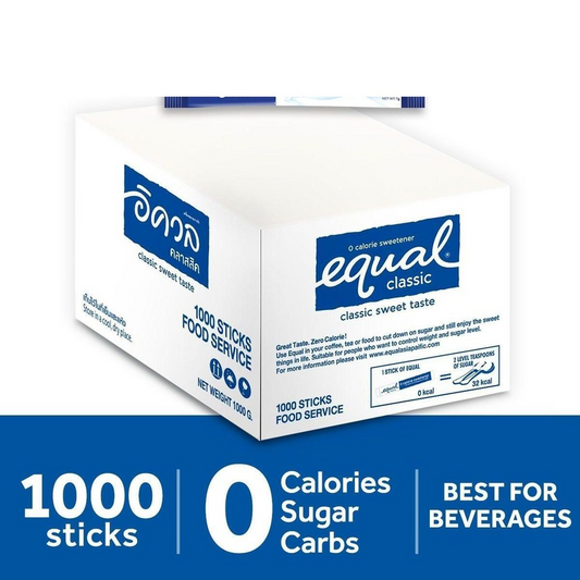 EQUAL Classic Zero Calorie Sweetener (1000 Sticks) - Sugar Substitute, Diabetic Friendly - 1 BOX