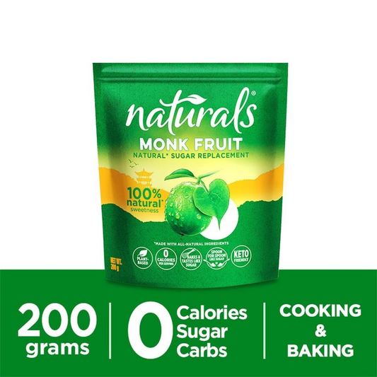 NATURALS MONK FRUIT Zero Calorie Sweetener 200g - Natural Sweetener, Sugar Free - (BUNDLE OF 3)