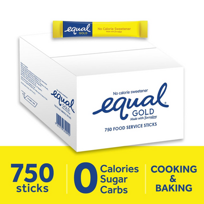 EQUAL Gold Zero Calorie Sweetener ( 750 sticks/Box ) - Keto Diet Friendly, Diabetic Friendly - BUNDLE OF 3